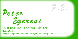 peter egeresi business card